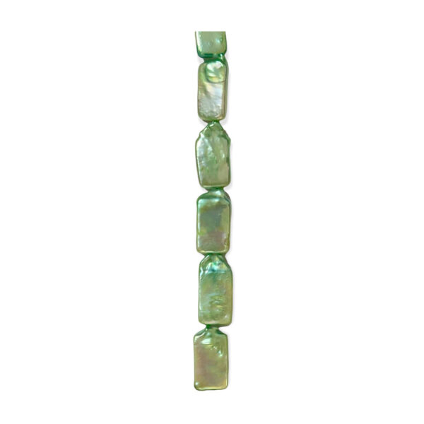 Perla Rectangular Verde Limón 9x15mm