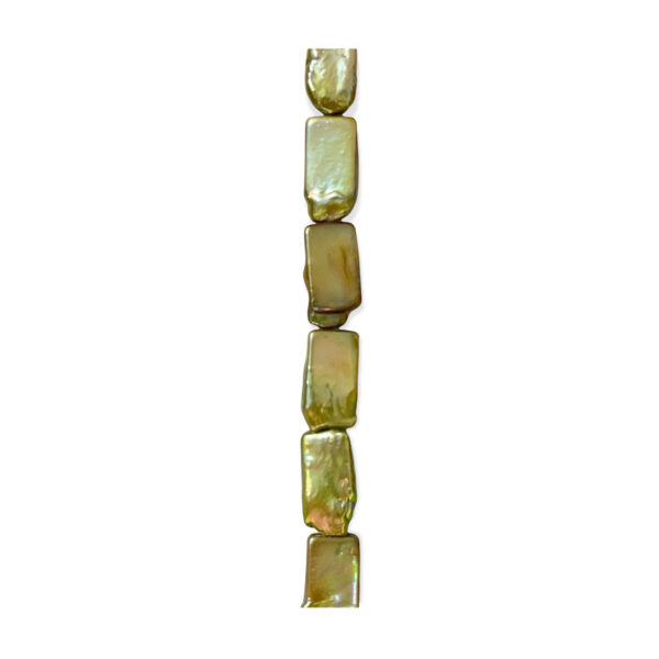 Perla Rectangular Verde Oliva 9x15mm