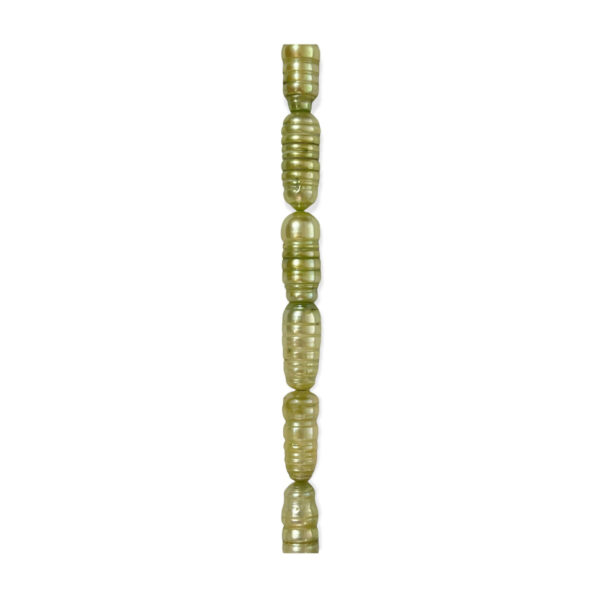 Perla Barroca Cilindro Irregular Verde Manzana 7x17mm