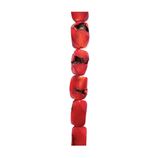 Coral Bambú Rectángulo Facetado 12x17mm