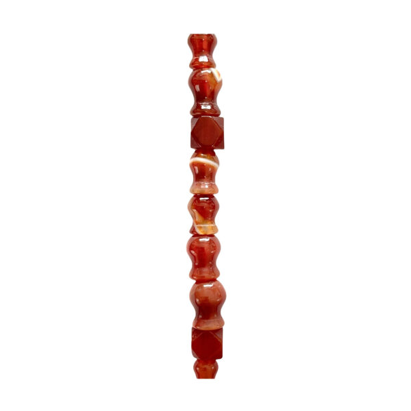 Ágata Jarritas + Rectángulo Facetado Rojo Oscuro 9x12mm